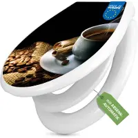 Banjado Familien WC Sitz weiß mit Kindersitz und Absenkautomatik und Motiv Hot Coffee [TDWK 10176]