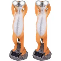 Harms 2x LED Außenleuchte TIMON, Braun, Erdmännchen, Dämmerungssensor, IP44