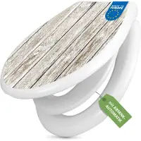 Banjado Familien WC Sitz weiß mit Kindersitz und Absenkautomatik und Motiv Weißes Holz [TDWK 12164]