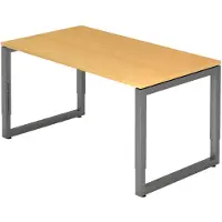 Bümö Schreibtisch Serie-R - Nachbildung: Buche, Gestell: Graphit, Größe: 140 x 80 cm
