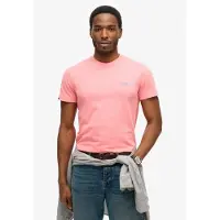 Superdry Rundhalsshirt "ESSENTIAL LOGO EMB TEE" aus Baumwolle und Single Jersey, Slim Fit, Kurzarm, hüftlang
