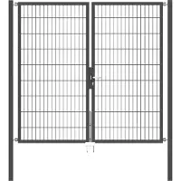 GAH Alberts Zaundoppeltür ALBERTS "Flexo", schwarz (anthrazit), B:200cm H:180cm, Stahl, Tore, Zaundoppeltür, in verschiedenen Abmessungen