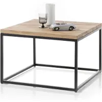 MCA Couchtisch Sakura | Asteiche massiv | mit Metallrahmen | 70x70 | Eiche