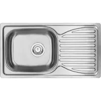 Deante Stahlspülbecken, 1-Becken mit Abtropffläche - satin 780 x 430 x 160 mm