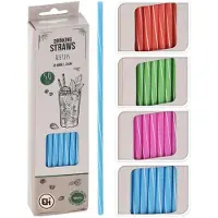 Excellent houseware Plastiktrinkhalme 50 Stück Verschiedene Farben