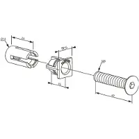 Locinox Befestigungssystem/Bolzen Quick-Fix mit hoher Zugfestigkeit, Edelstahl 2 Stk