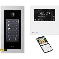 Balter EVO HD Touch Video Türsprechanlage Silber 1x 4.3 Zoll Mini HD WiFi Monitor Weiß Set für 1 Familienhaus