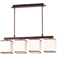 Licht-Erlebnisse Pendelleuchte Bauhaus "Kubu" Braun Beige Metall Kunststoff 4-flammig Hängelampe Wohnzimmer Esstisch