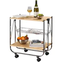 Wenko Küchen Wagen DELUXE Servier Regal Rollen Beistell Trolley zusammenklappbar