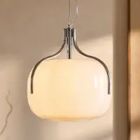 LUCANDE Hängelampe Christo , dimmbar, weiß / opal, für Wohn- / Esszimmer, Glas, Design, Pendelleuchte