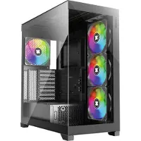 Xilence Xilent Gleam X818.ARGB Gaming ATX PC-Gehäuse schwarz, RGB ATX Midi Tower