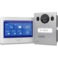 Goliath Basic Line Silber/Weiß Full HD Video Türsprechanlage Set für 1 Familienhaus 1x 7 Monitor Unterputz