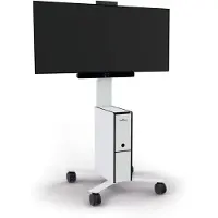 Durable Mobiler TV Wagen COWORKSATION weiß