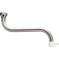 Cornat Auslauf S-Form 250 mm - Messing verchromt - Langlebig & rostfrei - Flexibel einsetzbar - mit Handschutz & Strahlregler / Schwenkauslauf / Wasse