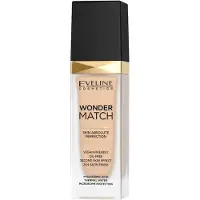 Eveline Cosmetics Wonder Match Langanhaltende Flüssiggrundierung mit Hyaluronsäure, Farbe 11 Mandel, 30 ml