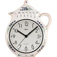 Atlanta 6025 Küchenuhr Wanduhr Küche Funk Keramik beige Teekanne