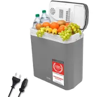 TZS First Austria - Kühlbox 24L elektrisch 12V 230V Anschluss für Auto & Steckdose - Thermoelektrisch - Grau