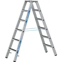 Zarges gebördelte Stufen-Stehleiter R13step-B eloxiert 2x6 Stufen