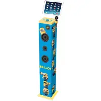 Lexibook K8050DES Tower Karaoke Minions Bluetooth-Lautsprecher, 40 Watt RMS pro Kanal, USB 2.0