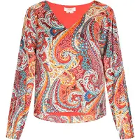 Usha Bluse Damen Orange Mehrfarbig
