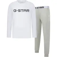 G-Star Pyjama "STONE, LONG SLEEVE T-SHIRT & CUFFED PANTS SLEEP SET" Set, 2 tlg. in elastischer Baumwoll-Qualität, Regular Fit