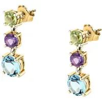Morellato - Luxurious gold-plated earrings with colored zircons Tesori Eterni SAXN39