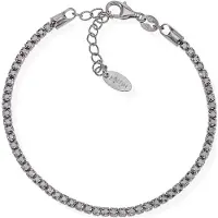 Amen Damen-Armband 925er Silber 58 Zirkonia Amen Schwarz
