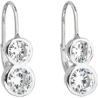 Evolution Group Silver earrings with clear zircons 11170.1 (L)