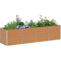 vidaXL Hochbeet Hellbraun 320 x 80 x 77 cm Verzinkter Stahl