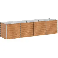 vidaXL Hochbeet Hellbraun 320 x 80 x 77 cm Verzinkter Stahl