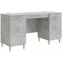 vidaXL Schreibtisch Betongrau Holzwerkstoff 142,5 x 50 x 75 cm