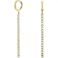 Rosefield Tennis Crystal Clear Earrings Gold Ohrringe