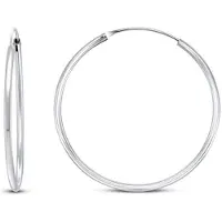 Brilio Silver Timeless silver round earrings EA020 - Diameter: 3.5 cm