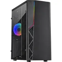 Inter-Tech B-02 RGB, Tower, PC, Schwarz, ATX, micro ATX, Acryl, Blau, Grün, Rot