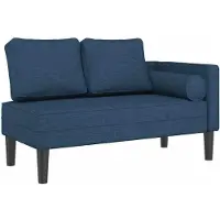vidaXL Chaiselongue mit Kissen Blau Stoff