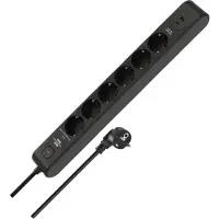 Brennenstuhl 1150790602, 2 m, Drinnen, IP20, Schwarz, Anthrazit, 6 AC-Ausgänge, 230 V