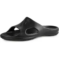 Ladeheid Damen leichte Eva Badelatschen Gartenschuhe Badepantolette Badeschuhe KL039D (Schwarz, 38 EU)