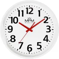 MPM -Quality Wanduhr Classic rund Ø 350 mm Kunststoff Weiß