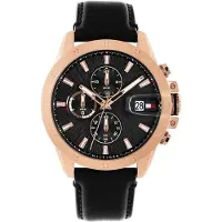 Tommy Hilfiger Herrenuhr Jameson 1792194 Roségold Schwarz mit Datums- & 24-Stunden-Anzeige