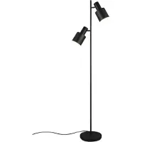 TRIO Stehleuchte LB25 AGUDO 2xE27 sw matt H 5cm Fußschalt.