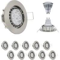 Paulmann 10er Set MILI Einbauleuchtenn 8W GU10 2700K Warmweiss 230V 430 lumen Eisen gebürstet