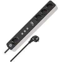 Brennenstuhl 1153240627, 1,5 m, Drinnen, Schwarz, Weiß, 4 AC-Ausgänge, 220 - 250 V, 50 /60 Hz