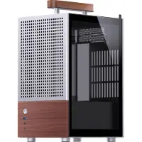 Jonsbo T6, Midi Tower, PC, Holz, Silber, ITX, Stahl, Glas, Aluminium, Gaming