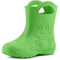 Ladeheid Eva Kinder Jungen Mädchen Gummistiefel Regenschuhe LA-CA-01 (Grün, 34/35 EU)
