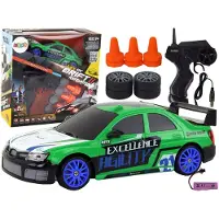 Leantoys Autko Sportowe Zdalnie Sterowane R/C 1:24 Zielone Wymienne Ko?a