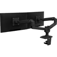 Ergotron Monitorarm LX, für 2 Displays bis 27″ & bis 9,1 kg pro Monitor, Tischhalterung, höhenverstellbar, neigbar, VESA, matt-schwarz