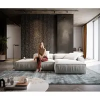 DELIFE Ecksofa Freestyle Cozy 310x200 cm Bouclé Soft Beige