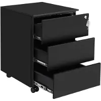 Songmics Rollbarer Aufbewahrungsschrank - Schwarz - 55cm x 45cm x 39cm - 1 Stück - Büro, Zuhause oder Arbeitsplatz