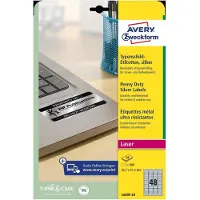 Avery L6009-20 selvklæbende etiket Afrundet rektangel Permanent Sølv 960 stk
