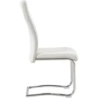 CARO-Möbel 4er Set Esszimmerstuhl LOANO Küchenstuhl Schwingstuhl, Gestell in chrom, Bezug aus Kunstleder in weiß
